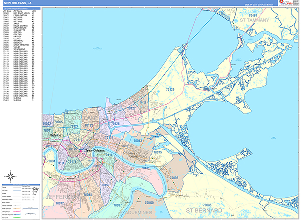 New Orleans Wall Map